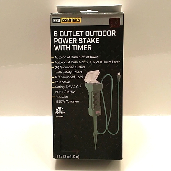 Pro Essentials 6 Outlet Outdoor Power Stake with Timer - Picture 1 of 7